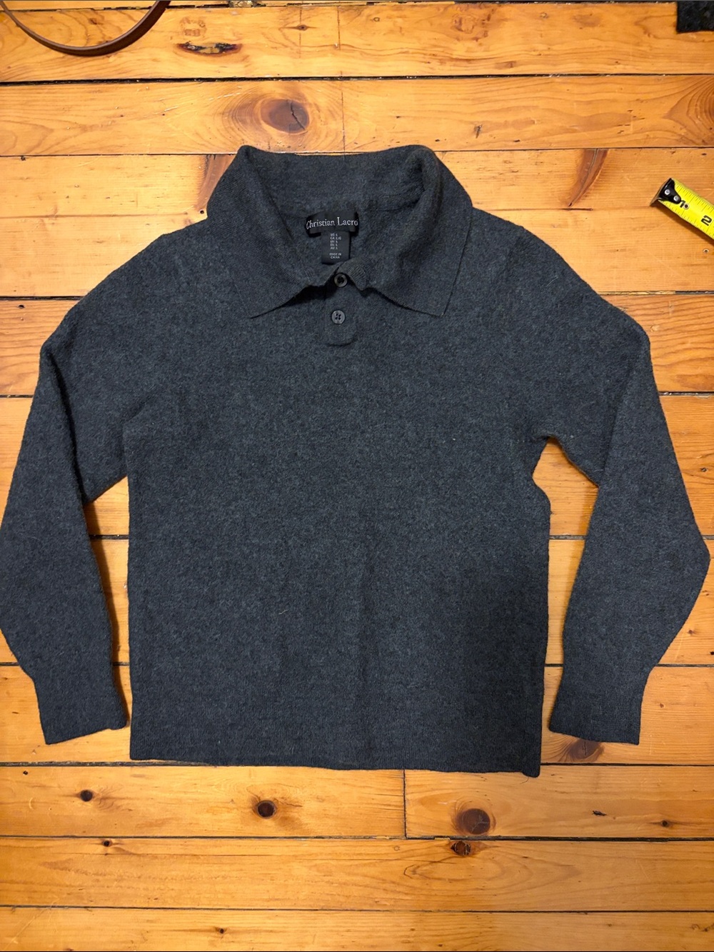 Christian Lacroix Dark Charcoal Polo Sweater